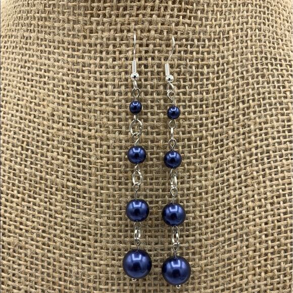 Faux pearl drop earrings silver hypoallergenic - Picture 1 of 6